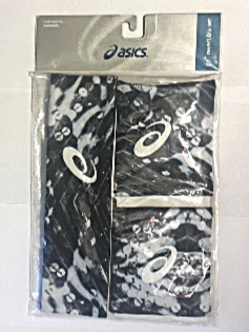 NEW ASICS PR Reversible Sequin Print/Black Wristband/Headband Set, OS